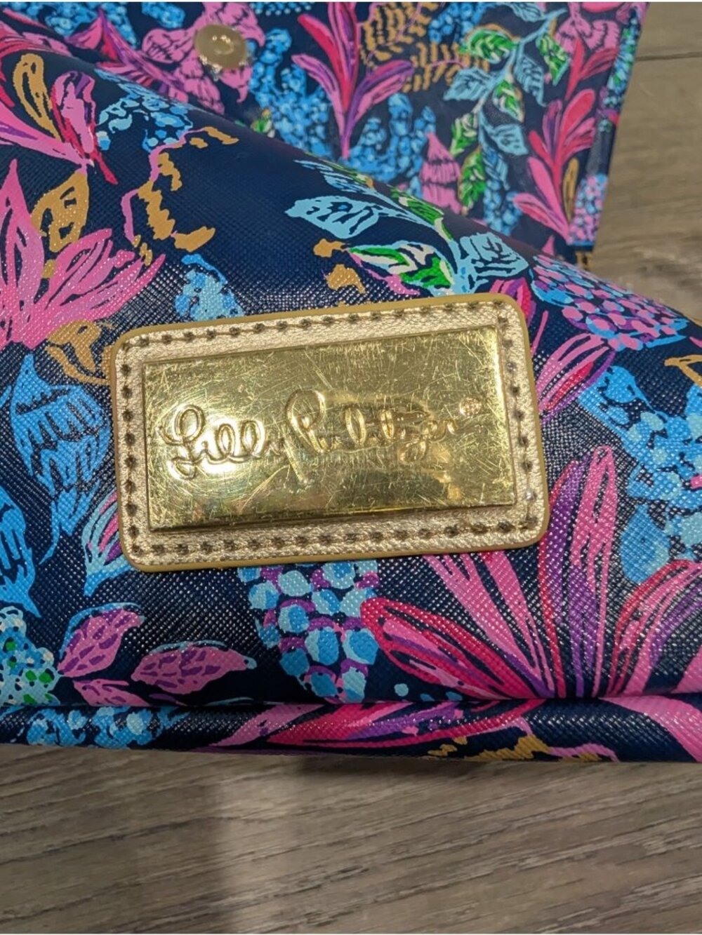 Lilly Pulitzer NWT Laptop Sleeve Leatherette Aegean Navy Calypso Coast - Picture 5 of 12